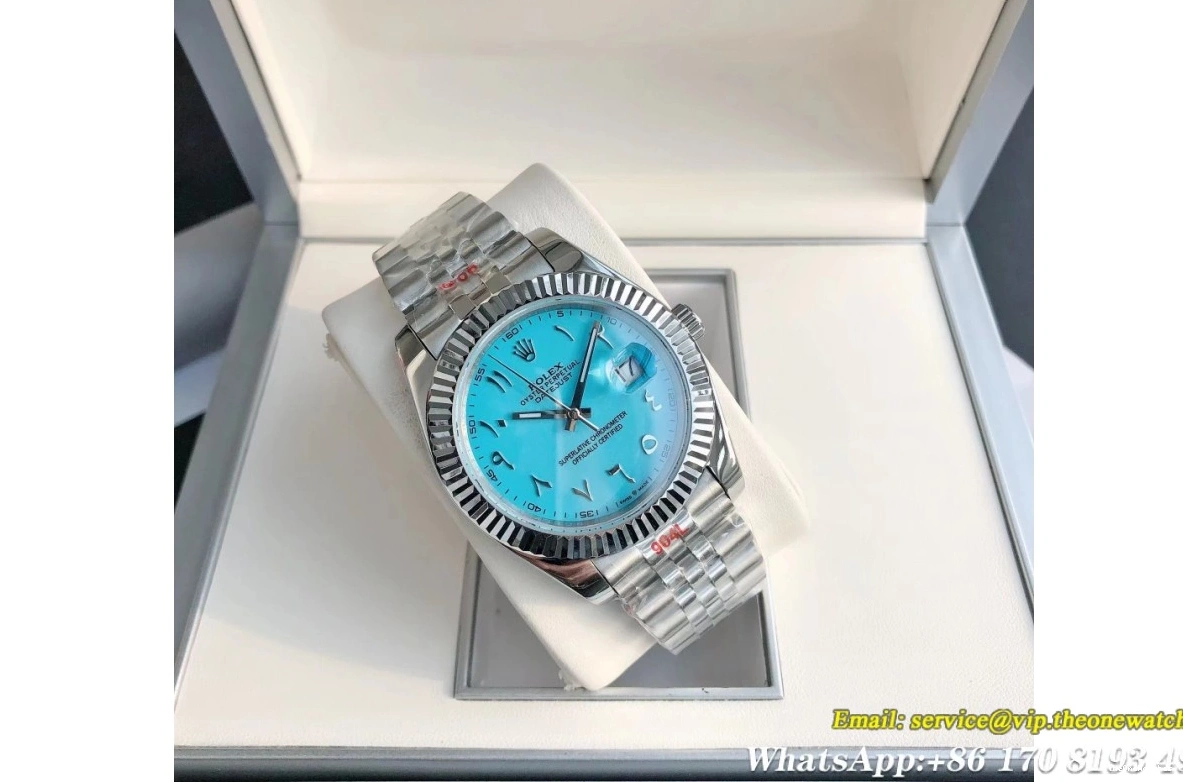 Tiffany 41mm Blue 126334 SS GDF Datejust Flt Jub MY8215 SS Arab 0122